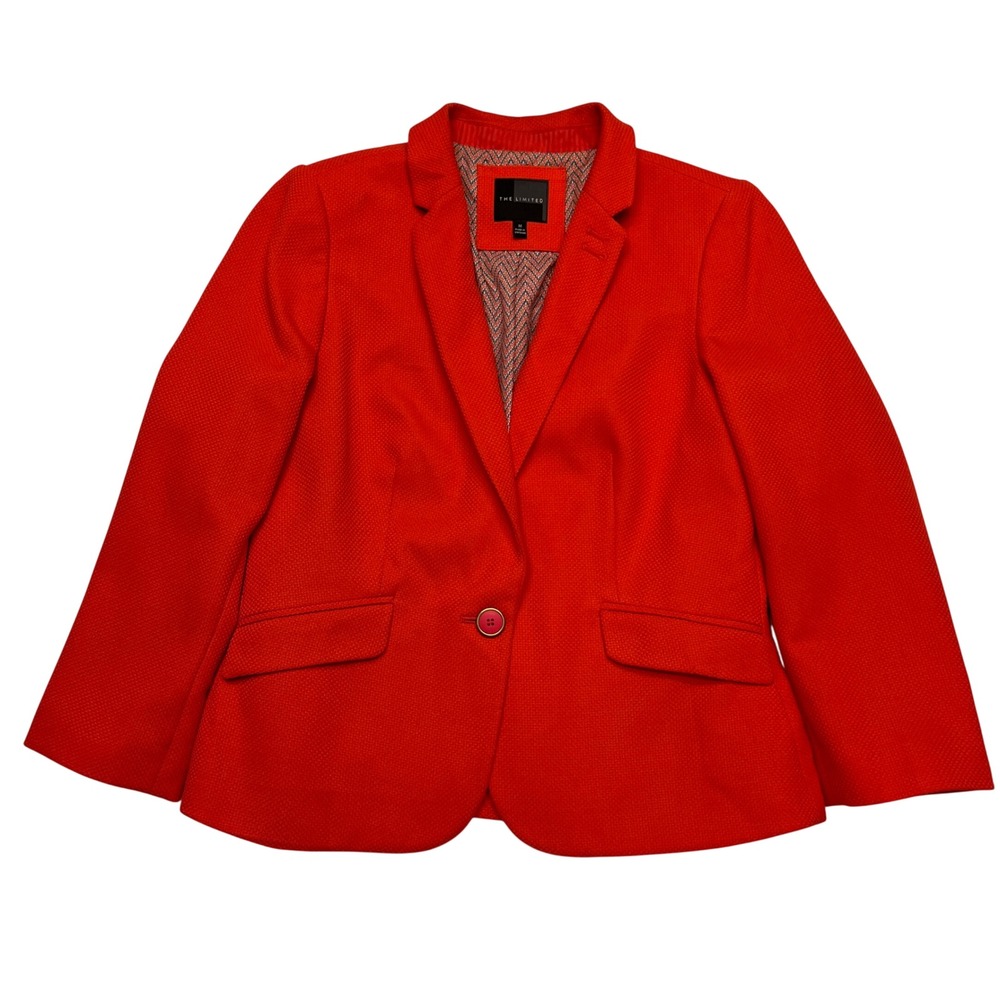 The Limited Bold Coral Modern Preppy Polished Professional Classic Blazer Size M